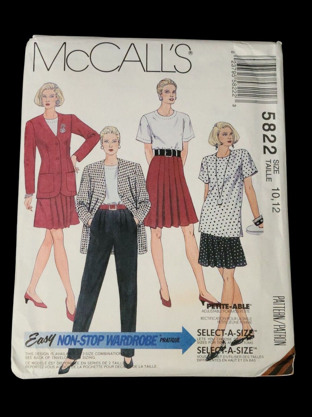 McCall's Non-Stop Wardrobe pattern 5822 Misses Jacket Top Skirt Sz 10-12 uncut